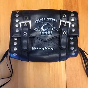 Dog Black Leather Saddle Bag Orange County Choppers
